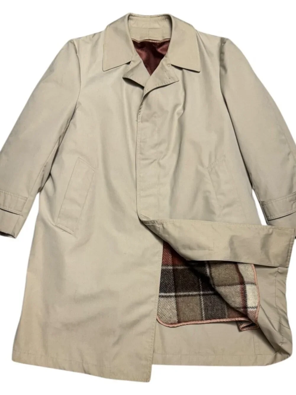 LONDON FOG MAINCOATS Vintage Retro 90s Business Casual Trench Coat Mens 42S